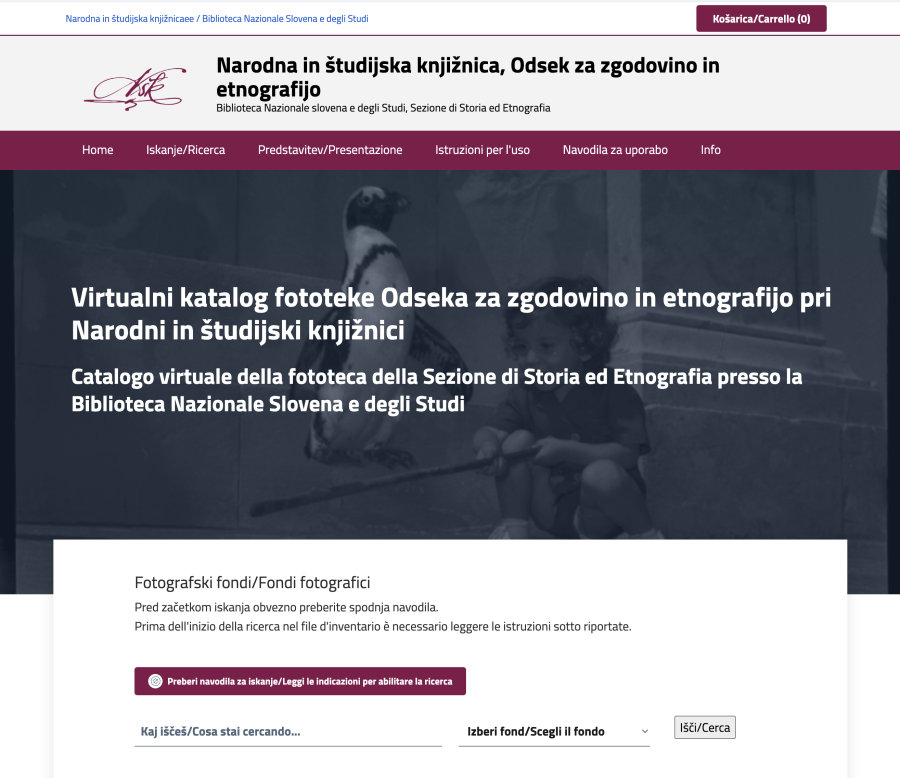 Catalogo virtuale della fototeca della Sezione di Storia ed Etnografia presso la Biblioteca Nazionale Slovena e degli Studi