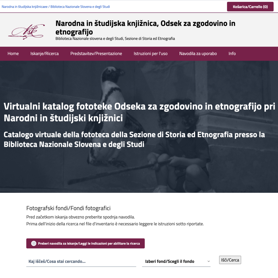 Catalogo virtuale della fototeca della Sezione di Storia ed Etnografia presso la Biblioteca Nazionale Slovena e degli Studi
